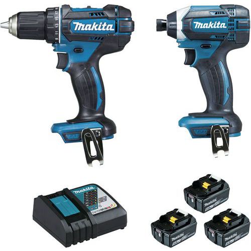 Set Makita-schroefboormachine en -klopboormachine 18 V 5 Ah