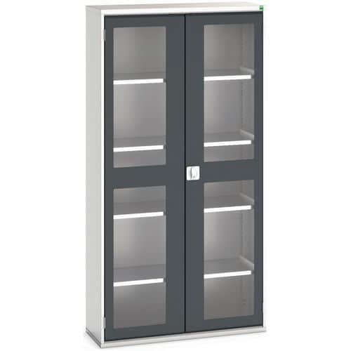 Armoire Verso Portes Transparentes Avec 4 Tablettes 1050x350x2000_Bott