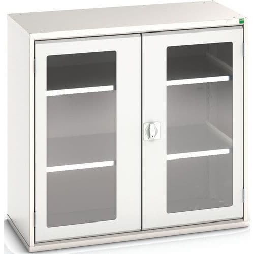 Hoge kast Verso 1050x550x1000mm met raamdeur en 2 legborden - BOTT