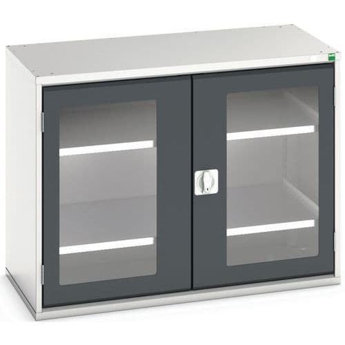 Hoge kast Verso 1050x550x800mm met raamdeur en 2 legborden - BOTT