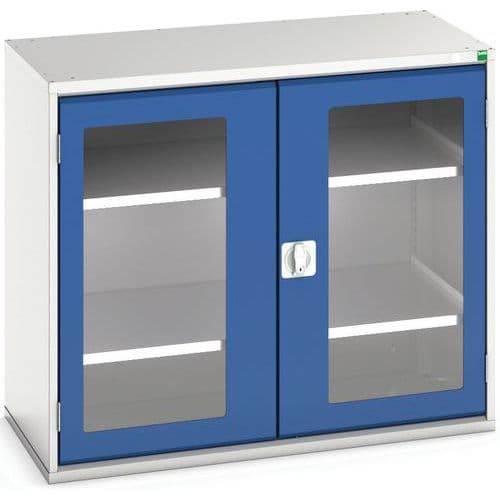 Hoge kast Verso 1050x550x900mm met raamdeur en 2 legborden - BOTT