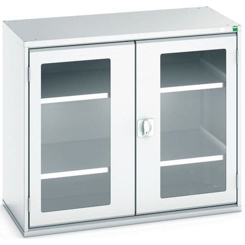 Hoge kast Verso 1050x550x900mm met raamdeur en 2 legborden - BOTT