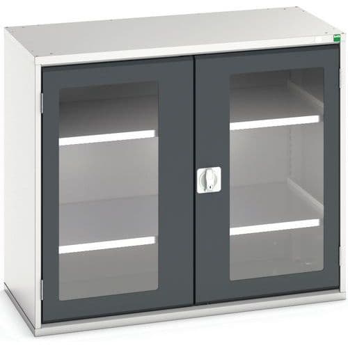 Hoge kast Verso 1050x550x900mm met raamdeur en 2 legborden - BOTT