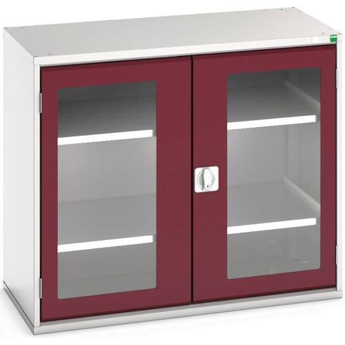 Hoge kast Verso 1050x550x900mm met raamdeur en 2 legborden - BOTT