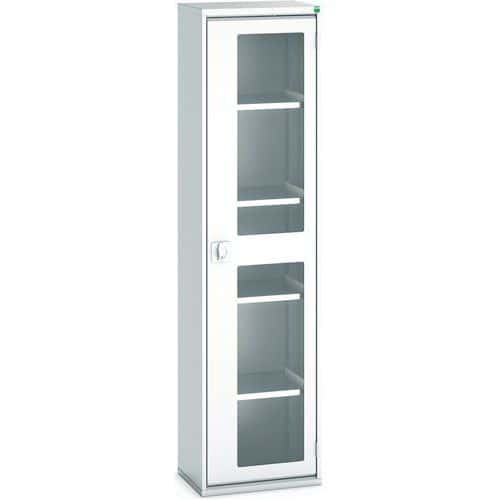 Armoire Verso Portes Transparentes Avec 4 Tablettes 525x350x2000_Bott