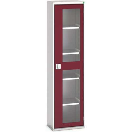 Armoire Verso Portes Transparentes Avec 4 Tablettes 525x350x2000_Bott