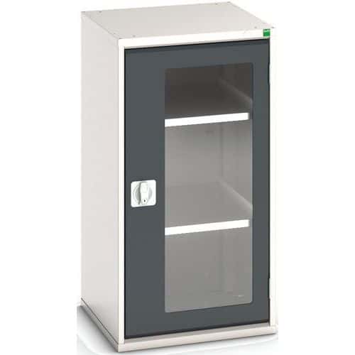 Hoge kast Verso 525x550x1000mm met raamdeur en 2 legborden - BOTT