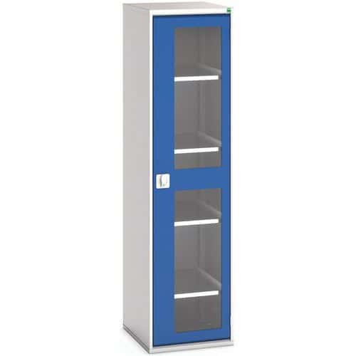 Hoge kast Verso 525x550x2000mm met raamdeur en 4 legborden - BOTT