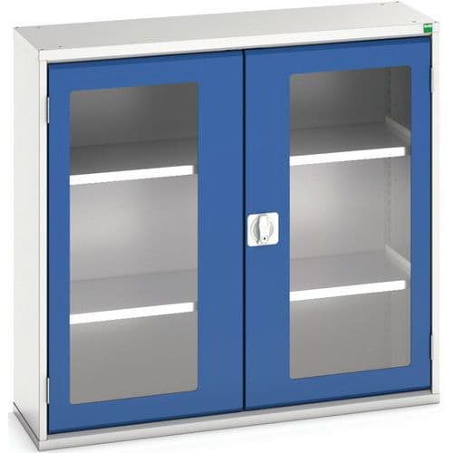 Hoge kast Verso 1050x350x1000mm met raamdeur en 2 legborden - BOTT