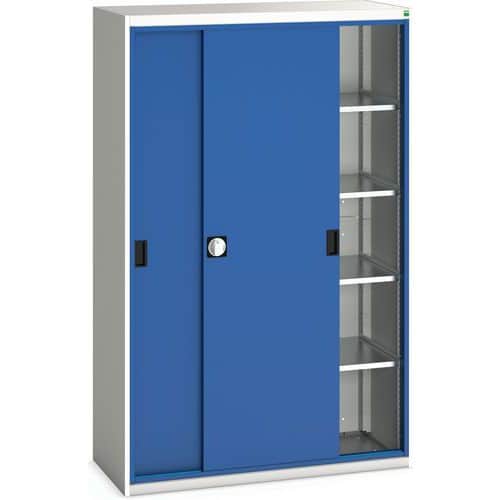 Hoge kast Verso 1300x550x2000mm met schuifdeur en 4 legborden - BOTT