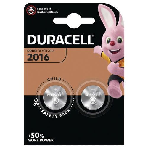 Lithiumknoopcelbatterij CR2016 - Set van 2 - Duracell