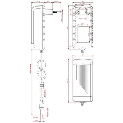 Bloc d'alimentation Jack - Sortie 5V 4A - Generique