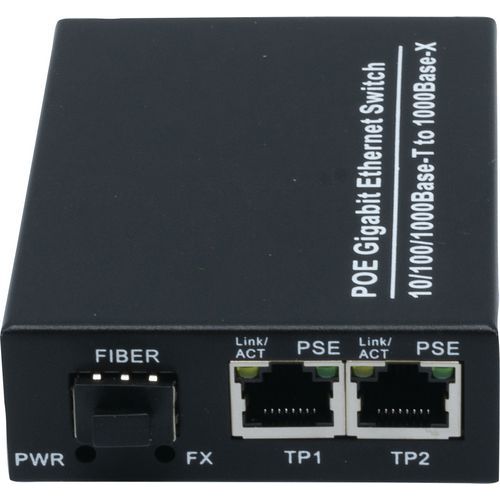 Convertisseur fibre optique à 2 ports RJ45 injecteur PoE+ - Generique