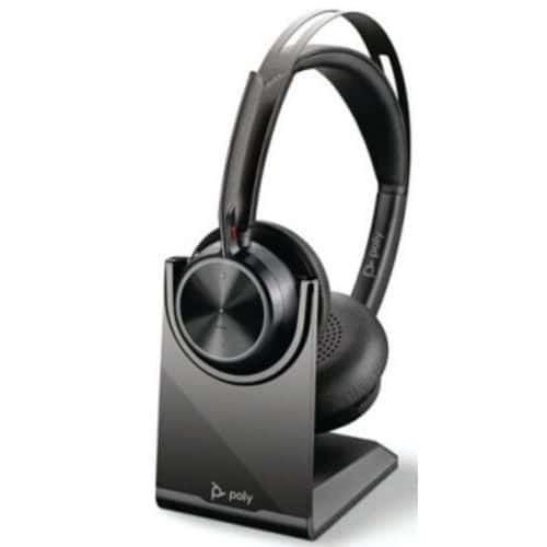 Casque sans fil Teams avec socle PC Voyager Focus 2 - USB C - Poly