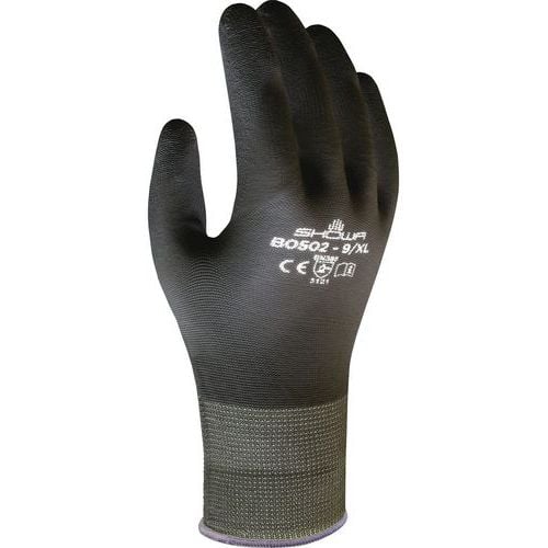 Handschoen Showa B0502B Nylon/Polyester PU coating zwart - Wiltec