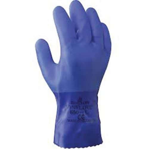 Gants de protection chimique 650 - Enduction PVC intégrale _Showa