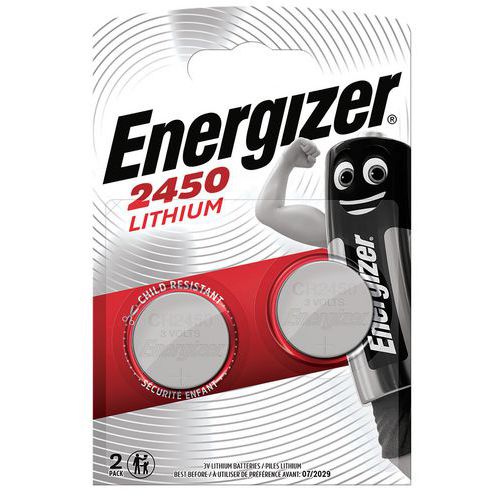 Pile bouton - CR2450 -  3 V - Lot de 2 - Energizer