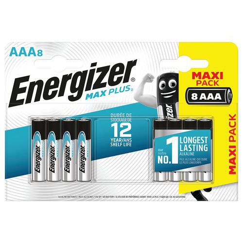 Alkalinebatterij Max Plus AAA/LR3 FSB9 - set van 8 - Energizer