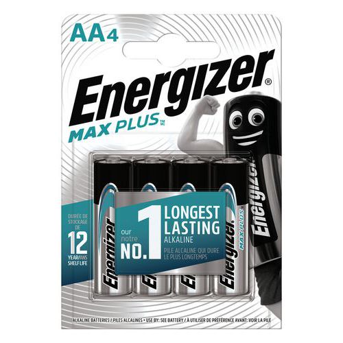 Pile alcaline Max Plus AA/LR6 FSB4 - Lot de 4 - Energizer