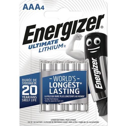 Lithiumbatterij Ultimate - AAA/LR03 - 1,5 V - Set van 4 - Energizer