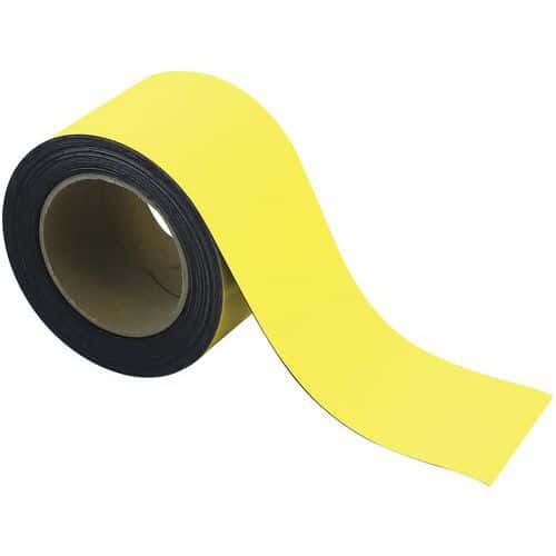 Magnetische tape, uitwisbaar, voor markeren 10 m - Geel - Manutan Expert