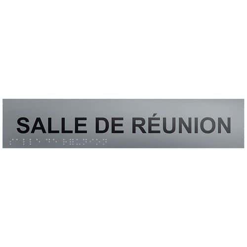 Deurplaat SALLE DE REUNION in braille en in relief