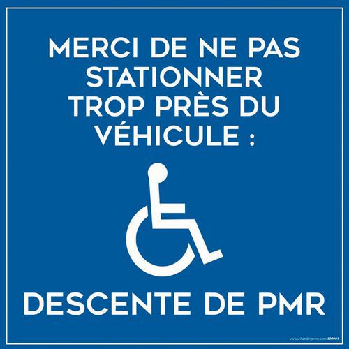 Parkeerbord MERCI DE NE PAS STATIONNER TROP PRES DESCENTE PBM