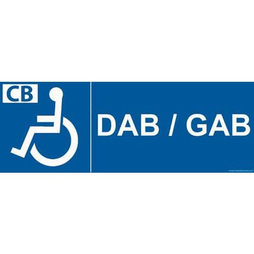 Bewegwijzering Pinautomaat DAB/GAB + picto mindervaliden