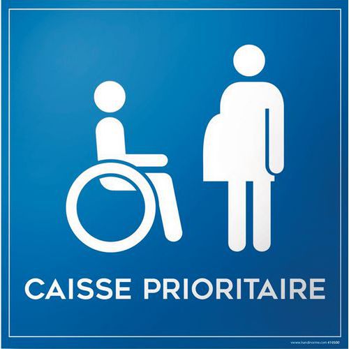 Autocollant caisse prioritaire aux personnes en situation de handicap PMR