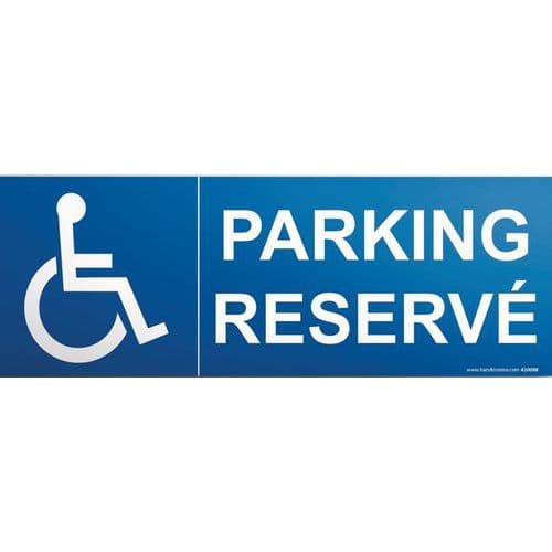 Bewegwijzering voor PARKING RESERVE + rolstoel picto