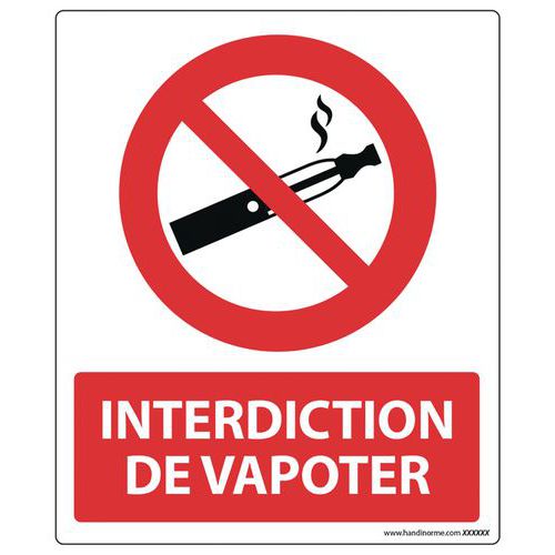 Verkeersbord INTERDICTION DE VAPOTER