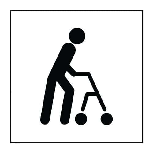 Pictogram toegankelijkheid rollator in vinyl