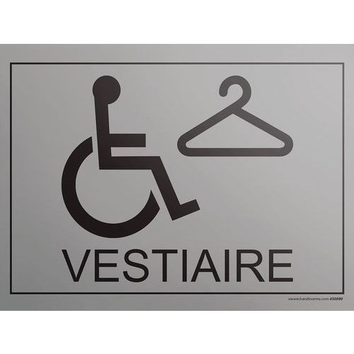 Plaque gravée vestiaire + picto PMR