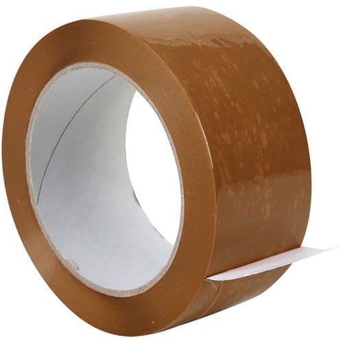 Tape polypropyleen met solvent lijmlaag - kleur Havanna - lengte 100 m