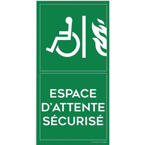 Panneau signalétique espace d'attente sécurisé