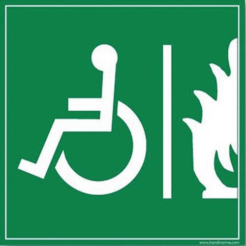 Panneau signalétique handicapé espace d'attente sécurisé