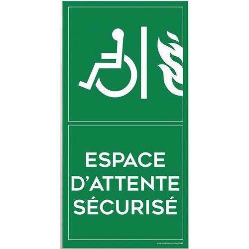 Bewegwijzering ESPACE D'ATTENTE SECURISE