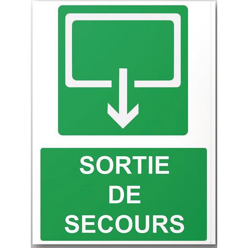 Panneau rectangulaire de sécurité sortie de secours