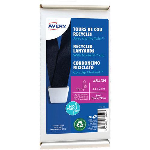 Gerecyclede nekband Clip No-Twist ™ - Avery Denison