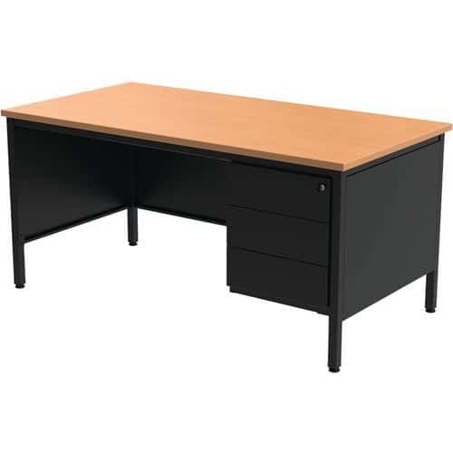 Bureau demi ministre Confort 2 avec caisson 3 tiroirs -160 cm