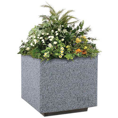 Jardinière basse Kube en béton - Benito