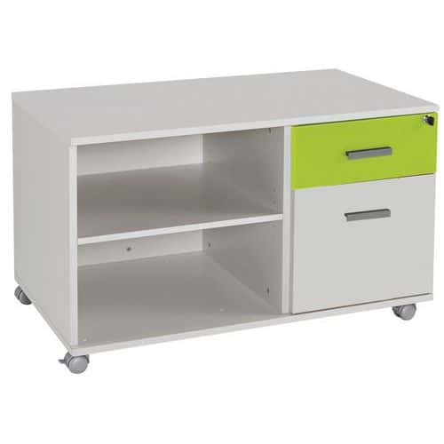 Console mobile 2 tiroirs Linéo blanc Simmob