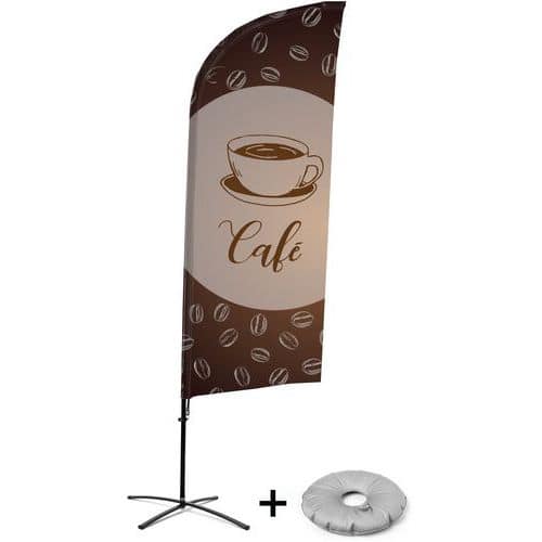 Beach Flag Alu Wind compleet - Cafe- - kruisvoet - Showdown.