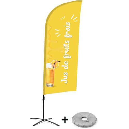 Beach flag avec pied en croix Jus frais - Français - Showdown Displays