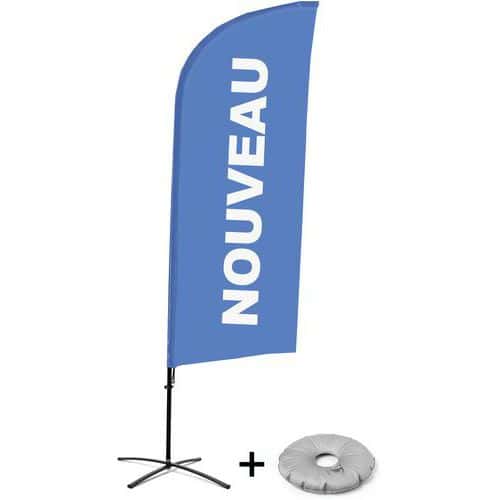 Beach flag avec pied en croix Nouveau - Français - Showdown Displays