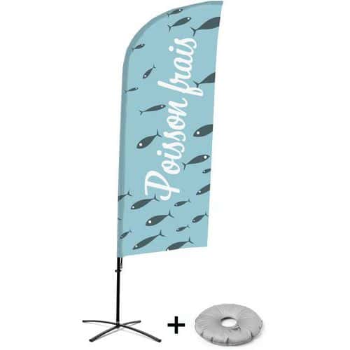 Beach Flag Alu Wind compleet - Poisson frais - Kruisvoet - Showdown.