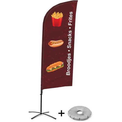 Beach flag avec pied en croix Snacks - Néerlandais - Showdown Displays