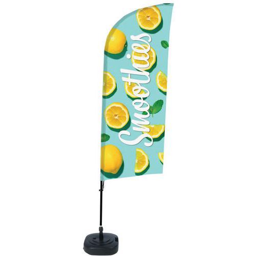 Beach Flag Alu Wind compleet - Smoothies Watermeloen - watertankvoet.