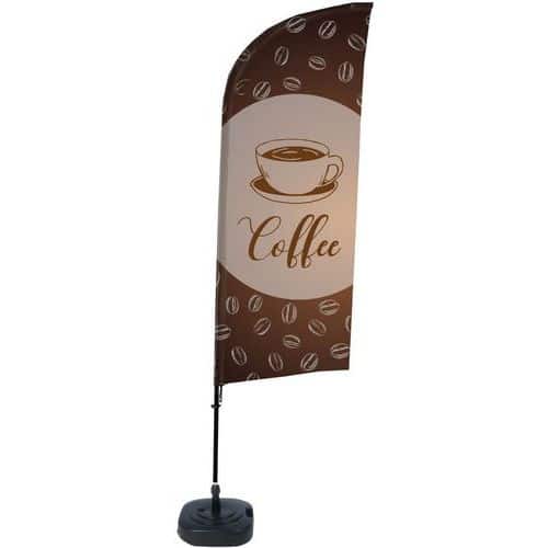 Beach flag base remplissable Café - Anglais - Showdown Displays