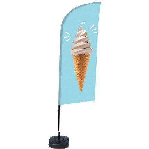 Beach Flag Alu Wind compleet - ijs - watertankvoet - Showdown.